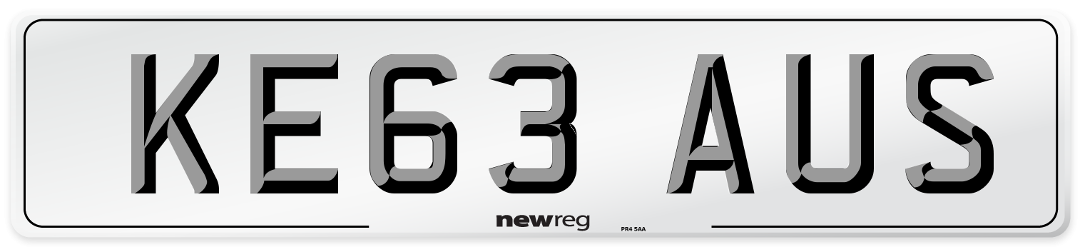 KE63 AUS Number Plate from New Reg